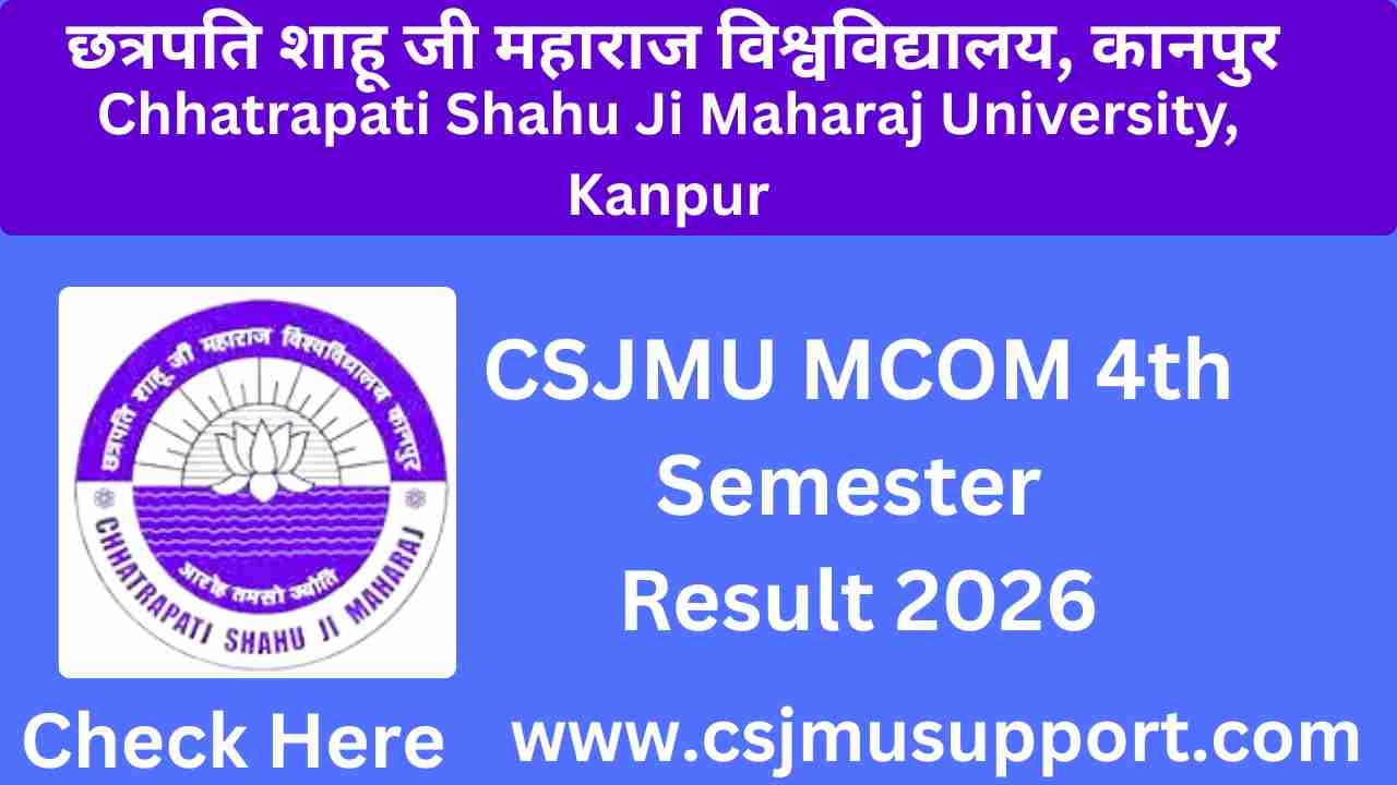 CSJMU MCOM 4th Semester Result