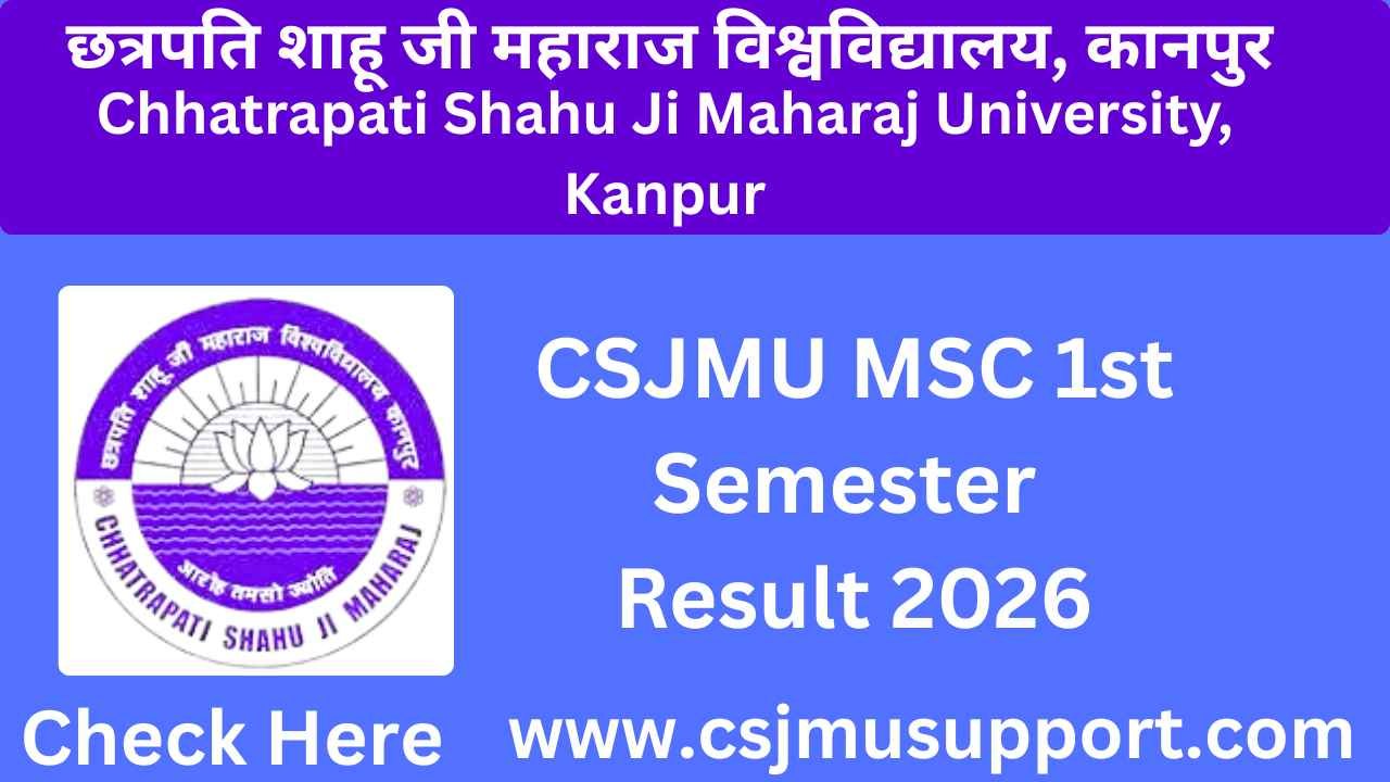 CSJMU MSC 1st Semester Result