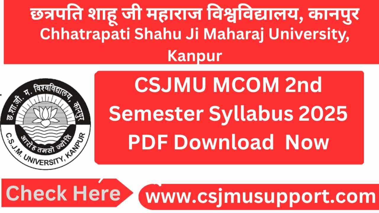 CSJMU MCOM 2nd Semester Syllabus PDF Download Now