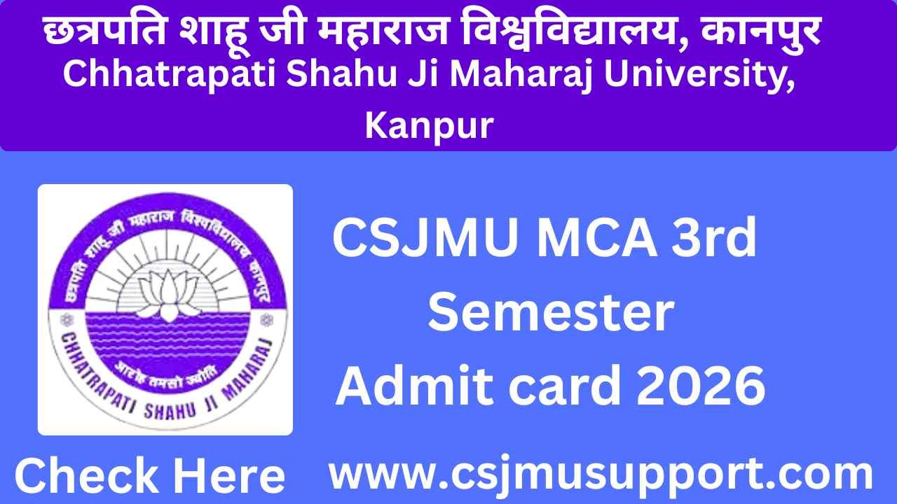 CSJMU MCA 3rd Semester Admit card