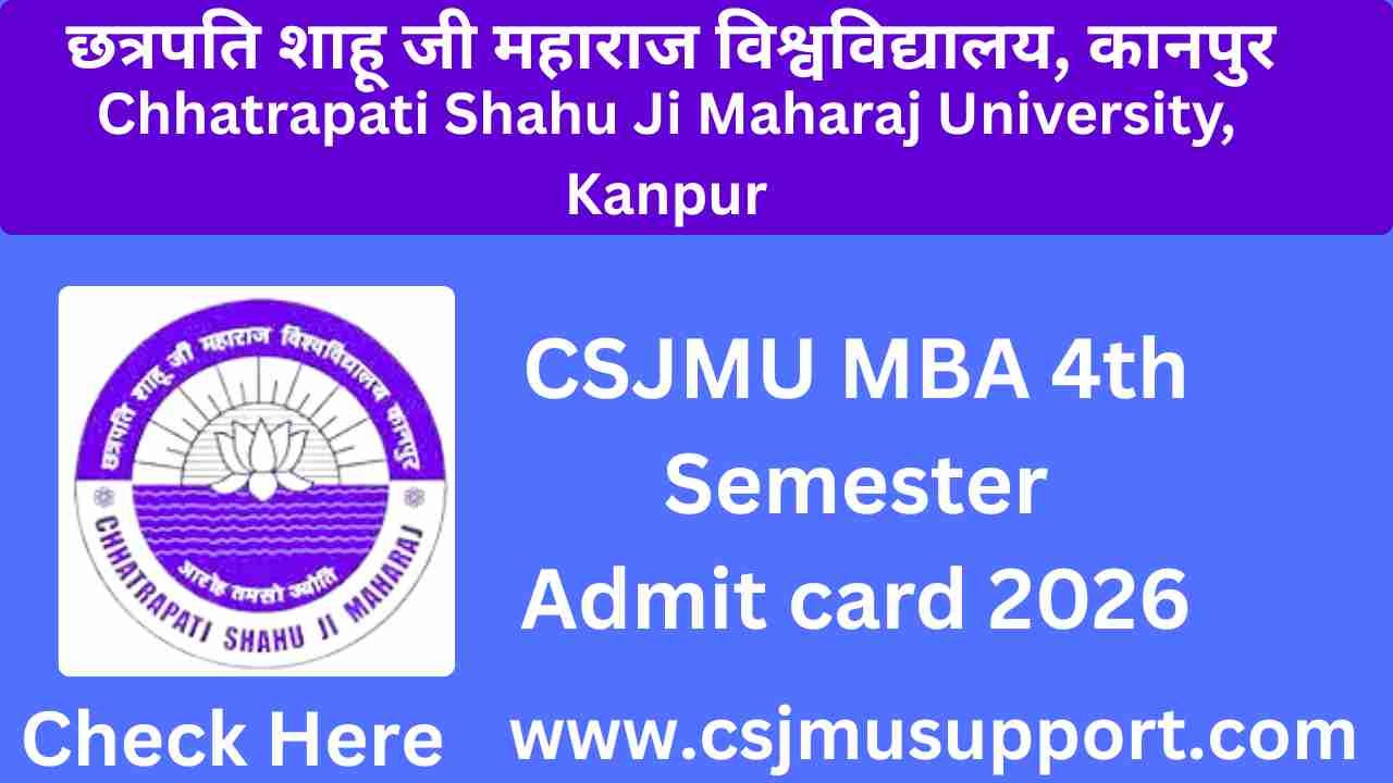 CSJMU MBA 4th Semester Admit card
