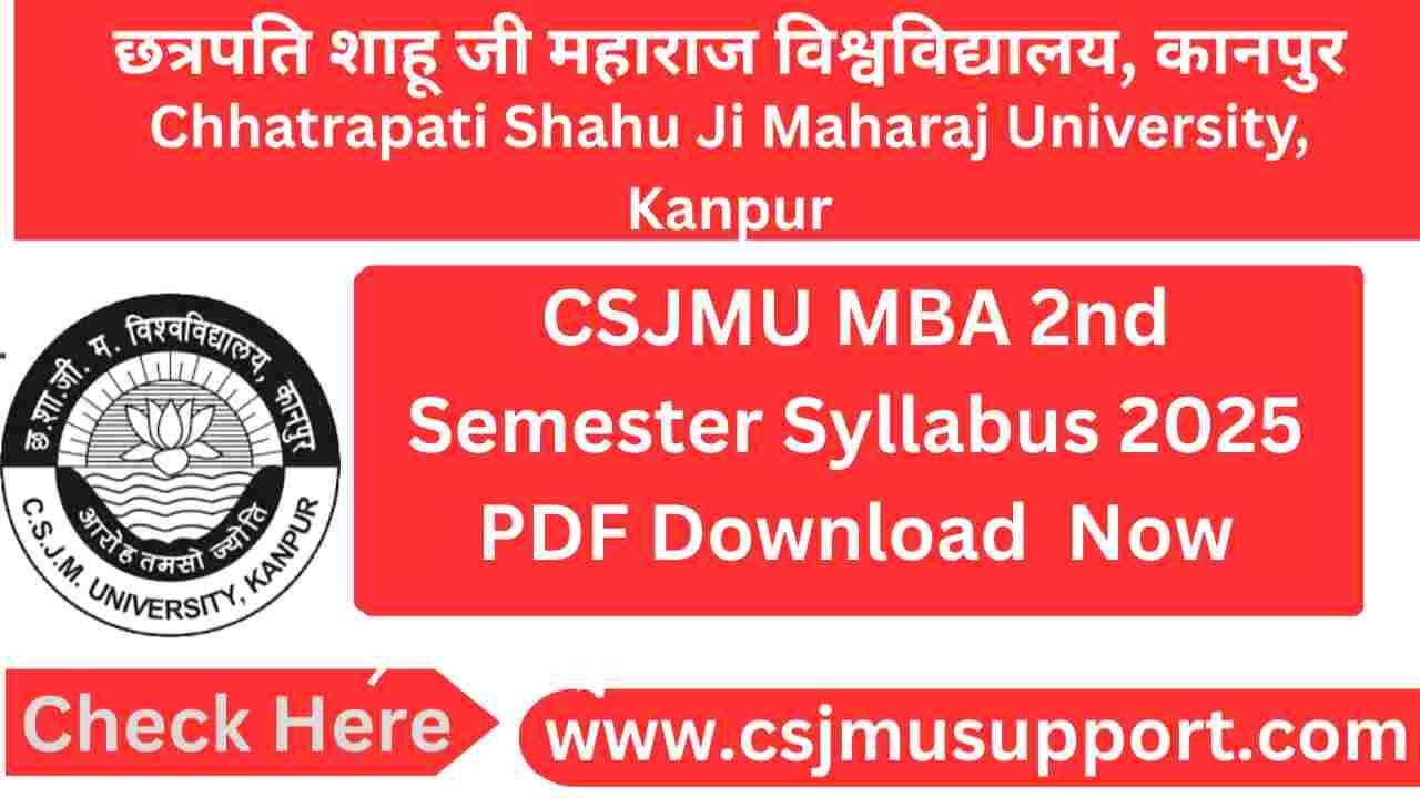 CSJMU MBA 2nd Semester Syllabus PDF Download Now