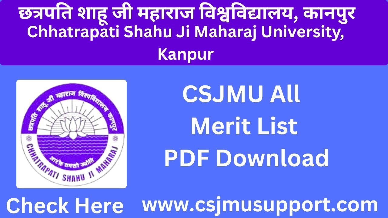 CSJMU Merit list 2025