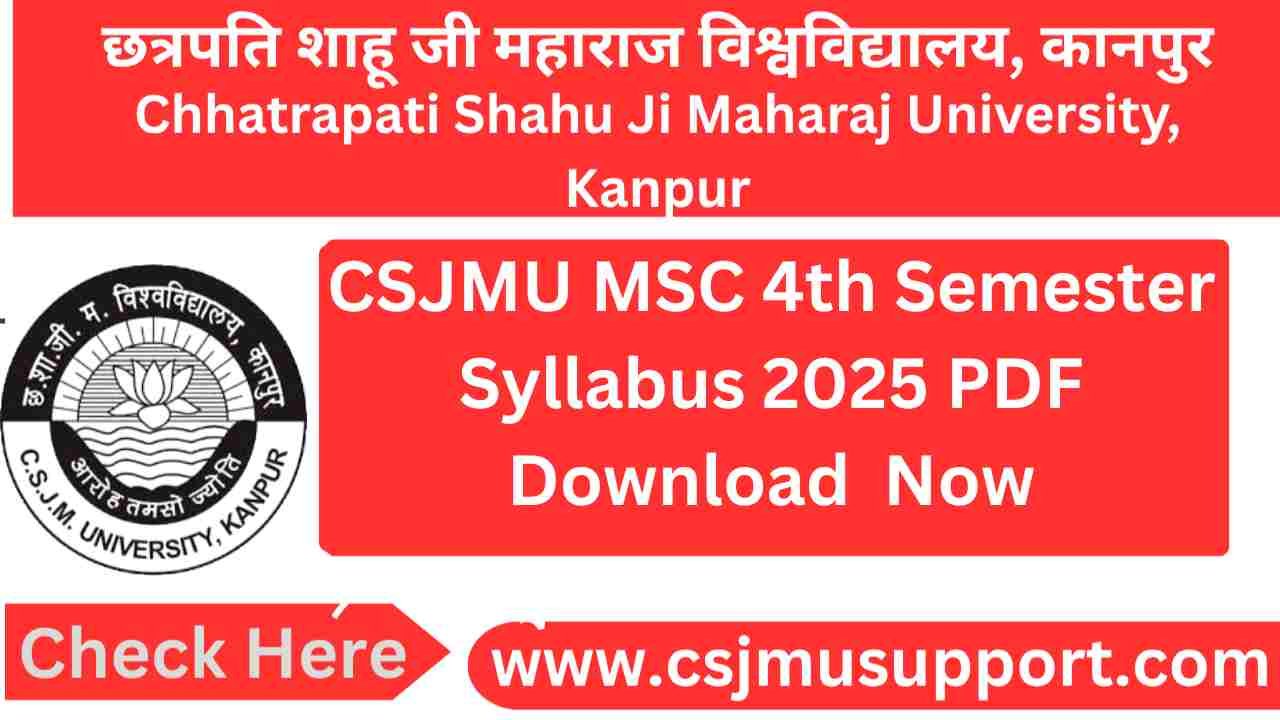 CSJMU MSC 4th Semester Syllabus PDF Download Now